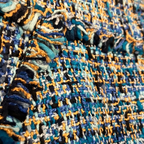 LOFT Blue & Gold Tweed Women's Skirt - Picture 3 of 7